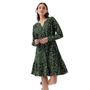 Pact Organic Cafe Tiered Long Sleeve Dress